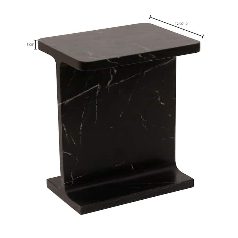 Aurelle Home Modern Solid Marble I-Beam Accent Table