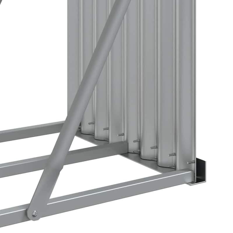 vidaXL Log Holder Outdoor Indoor Storage Firewood Rack Stand Galvanized Steel