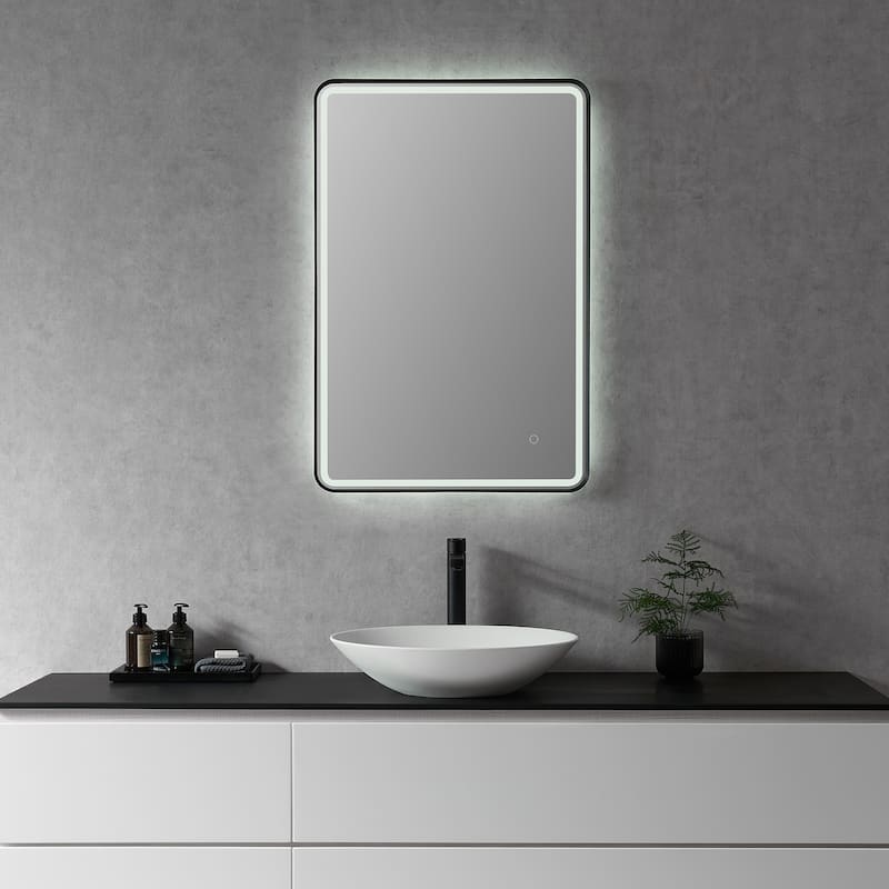 Altair Viaggi Rectangle Framed LED Lighted Wall Mirror