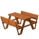 preview thumbnail 1 of 7, Wooden Kids Picnic Table Bench with Backrest, Outdoor Children's Backyard Table, Crafting, Dining, and Playtime Patio Table Stained