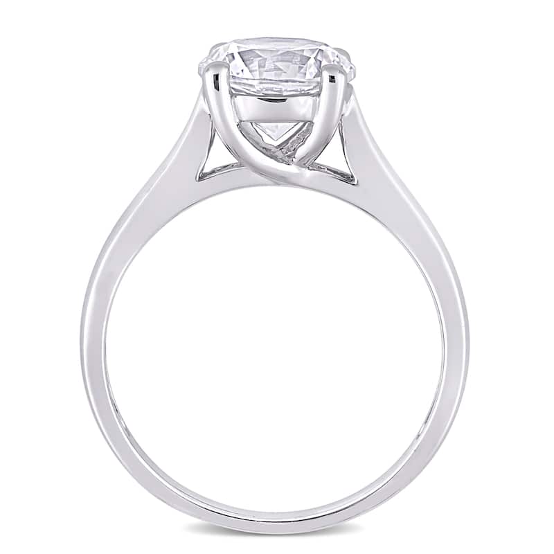 Miadora 2 3/8ct TGW Created White Sapphire Solitaire Engagement Ring 10k White Gold