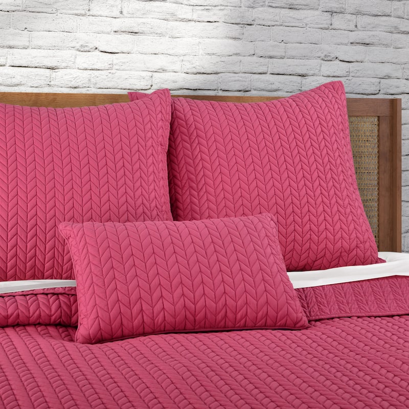 Cayman Quilted Boudoir Decorative Throw Pillow - Accent - Polyester - Fuchsia