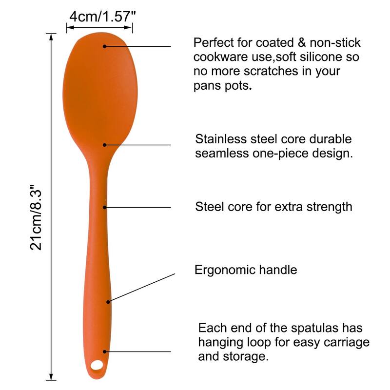 4 Pcs Silicone Spatula Heat Resistant Non Stick Kitchen - 8.3" x 1.57"(L*W)