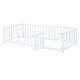 preview thumbnail 20 of 58, Twin Size Wood Daybed with Fence Guardrails and 2 Drawers, Split into Independent Floor Bed & Daybed