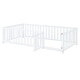 preview thumbnail 20 of 118, Wood Cribs Convertible Toddler Bed with Fence Guardrails and 2 Drawers Split into Independent Floor Bed and Daybed Slat Support