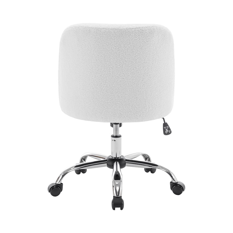 Porthos Home Peli Sherpa Fabric Armless Office Chair with Steel Roller Casters