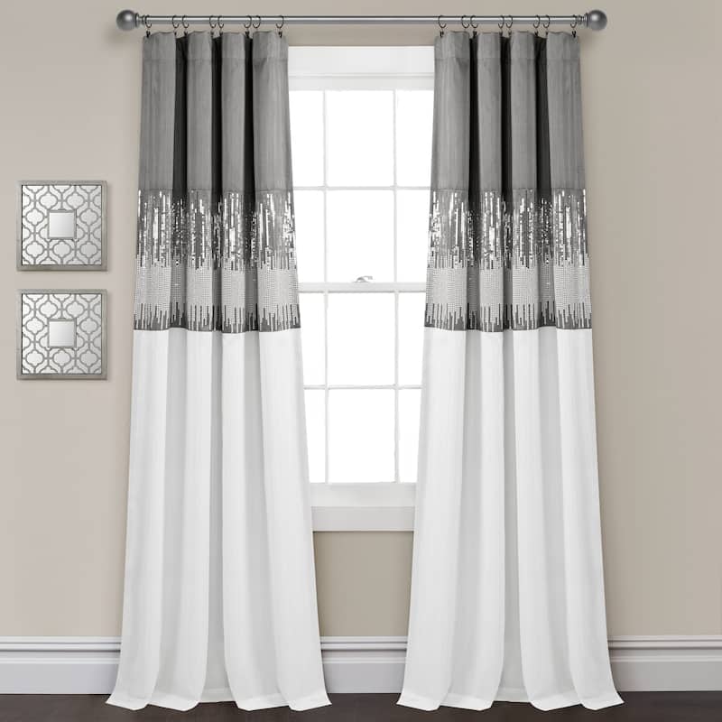 Lush Decor Night Sky 100 Percent Lined Blackout Window Curtain Panel Single - 42X84 - Gray/White