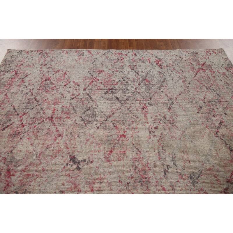 Abstract Rug Handmade Contemporary Wool Carpet - 8'0"x 9'11"