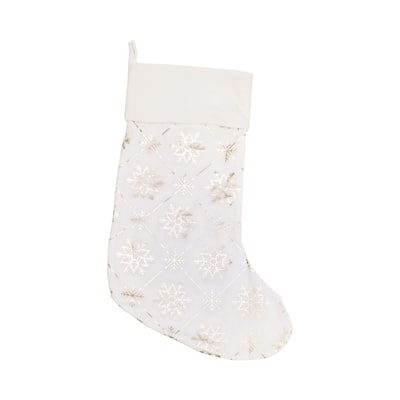Christmas Gold Foil Snowflake Stocking