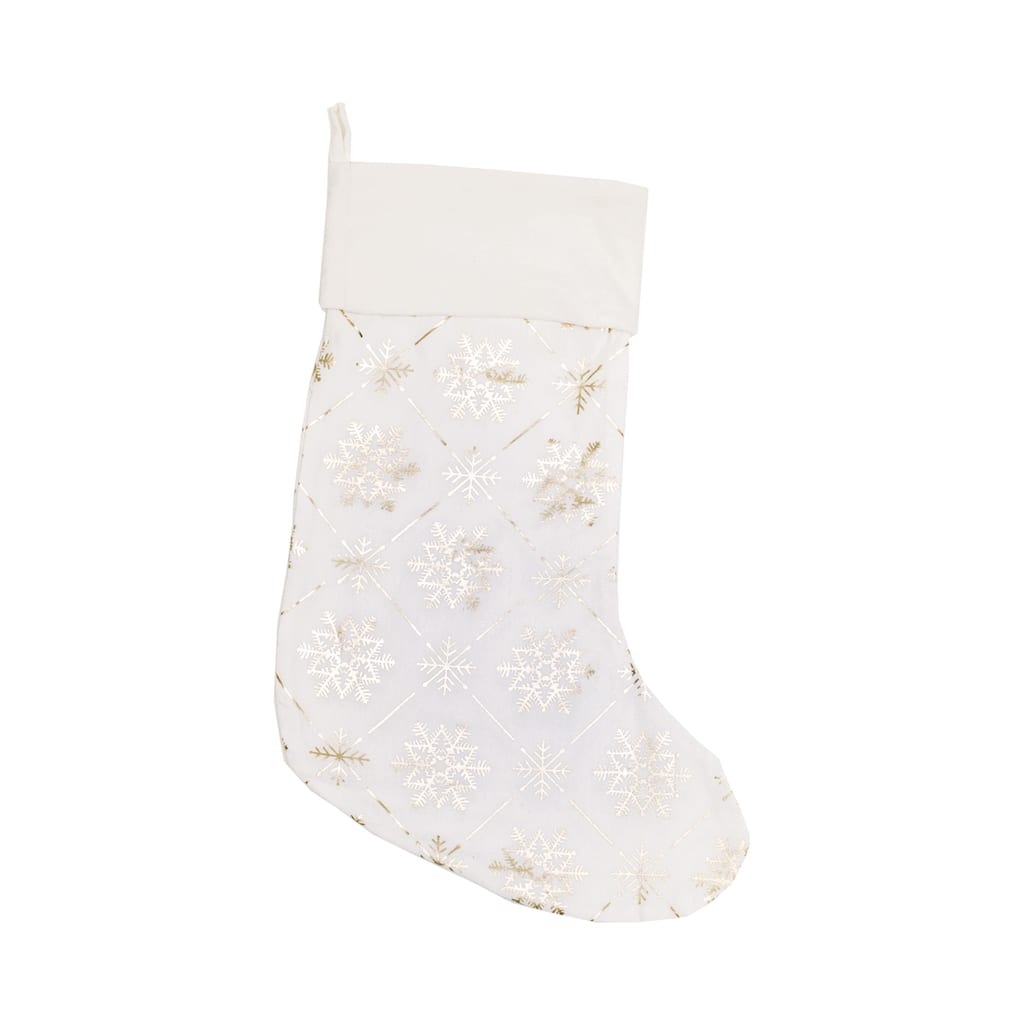 Christmas Gold Foil Snowflake Stocking