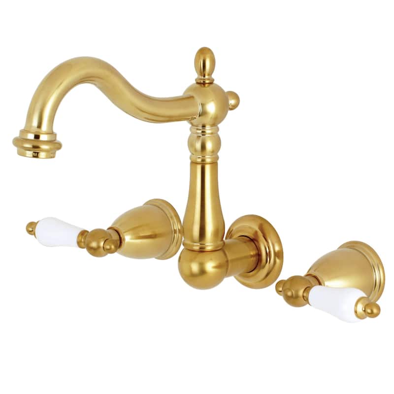 Heritage Two-Handle 3-Hole Wall Mount Bathroom Faucet