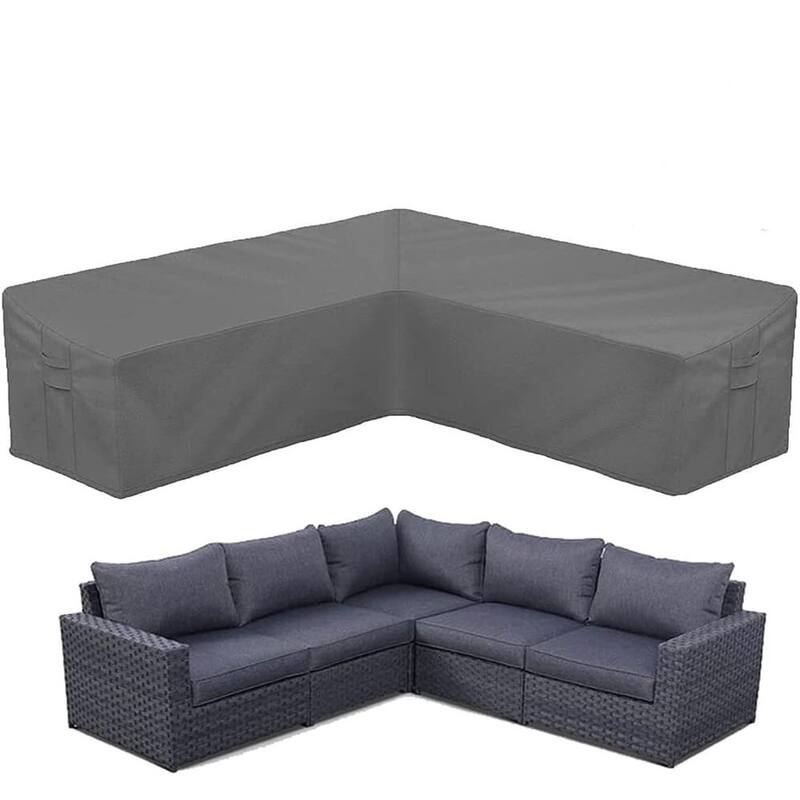 Patio Sectional Sofa Cover Heavy Duty Waterproof - 100x100(V-Shaped)