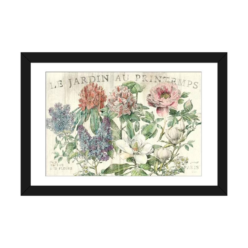 iCanvas "Le Jardin Printemps " by Sue Schlabach - Black - 24x32x1
