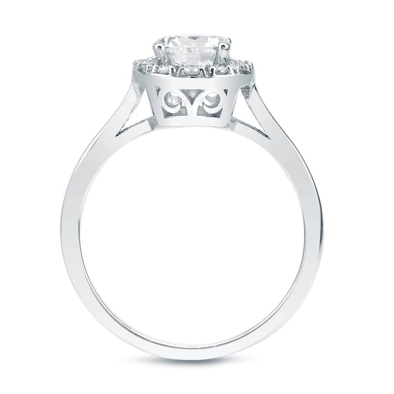 Auriya 14k Gold Round Halo Diamond Engagement Ring 1/2ctw