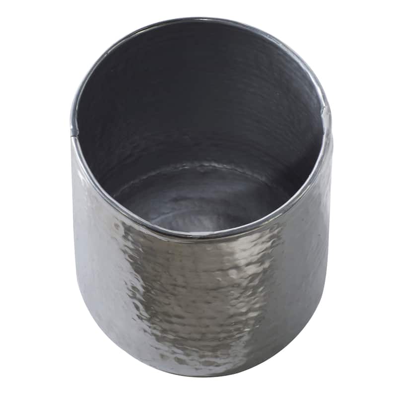 Aluminum Metal Large Hammered Planter - Set of 3 Copper or Silver - Roche River Decor