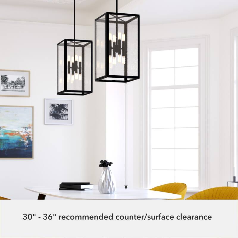 Hunter Felippe 8-Light Pendant w/Clear Seeded Glass, Industrial, Modern Farmhouse - Entry, Island, Dining Room