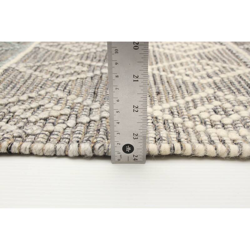 ECARPETGALLERY Braid weave Sienna Khaki Wool Rug - 5'1 x 8'5