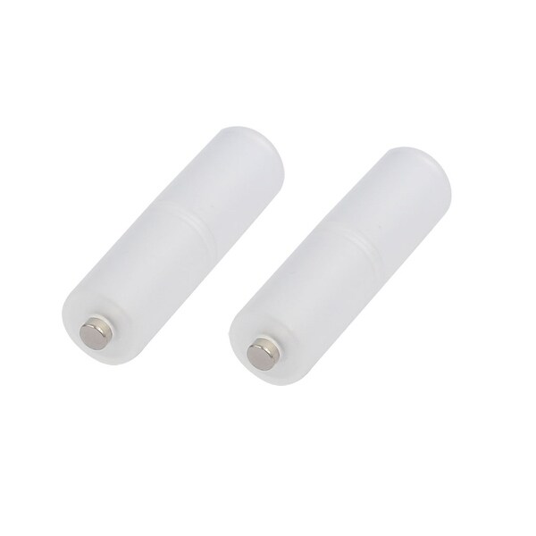 2Pcs Hard Plastic AAA to AA Battery Adapter Holder Converter Clear Color
