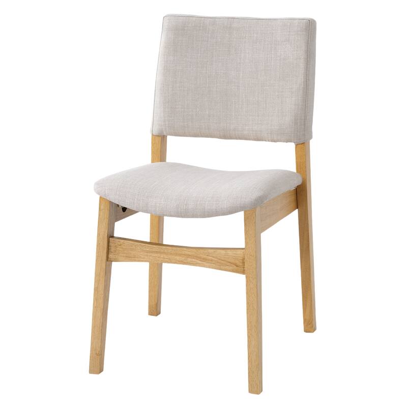 5-Piece Modern Wood Dining Set with Linen Upholstered Chairs by Harper&Bright Designs