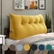 preview thumbnail 44 of 61, Velvet Headboard Reading Wedge Pillow for Bed Rest Sit Up Back Support Full - Yellow