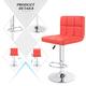 Bar Stools Adjustable Armless Swivel PU Leather Barstools Set of 2