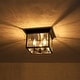 preview thumbnail 8 of 12, Industrial 3-Light Square Seeded Glass Cage Flush Mount Light 9.8in