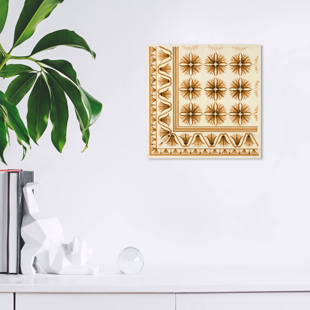 Wynwood Studio Canvas Abstract Floor Covering Orange White and Cream White Traditional Wall Art Canvas Print