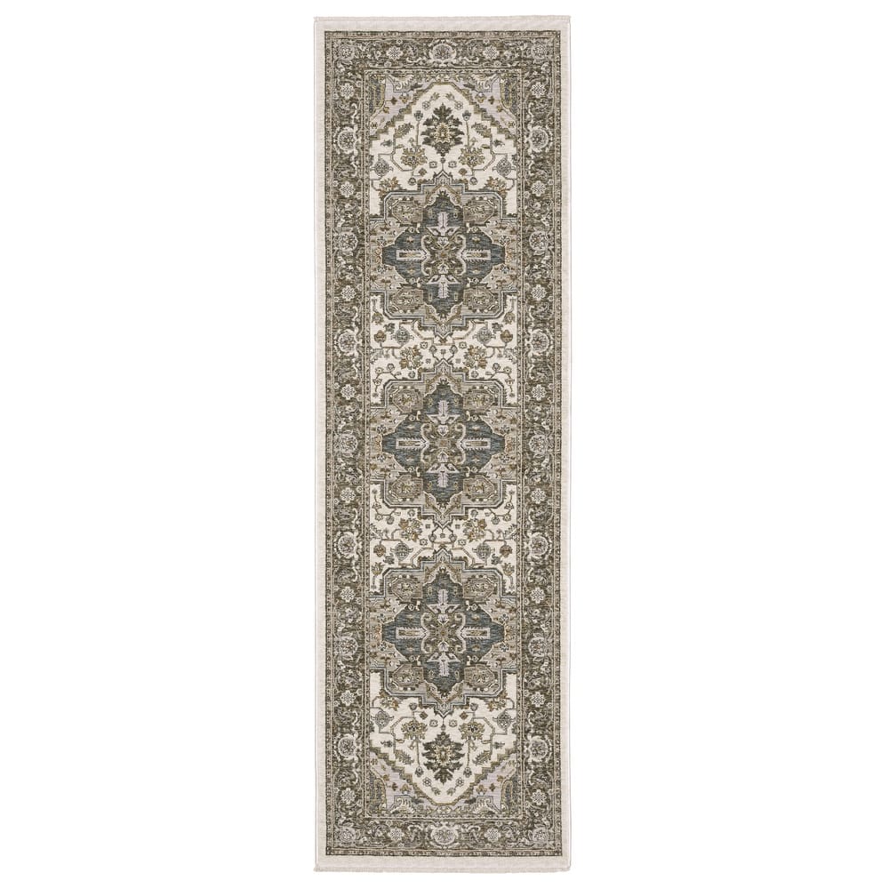 Style Haven Marley Traditions Center Medallion Ivory/ Gray Area Rug