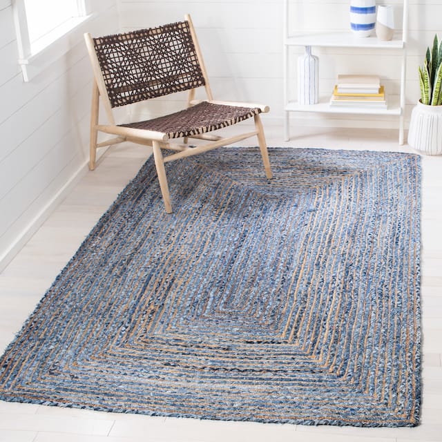 SAFAVIEH Handmade Cape Cod Marget Boho Coastal Jute Rug - 6' x 9' - Blue/Natural