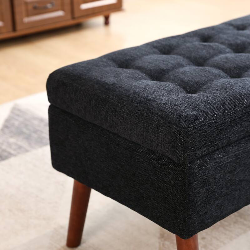 Linen Storage Bench with Tufted Design for Bedroom End of Bed Entryway