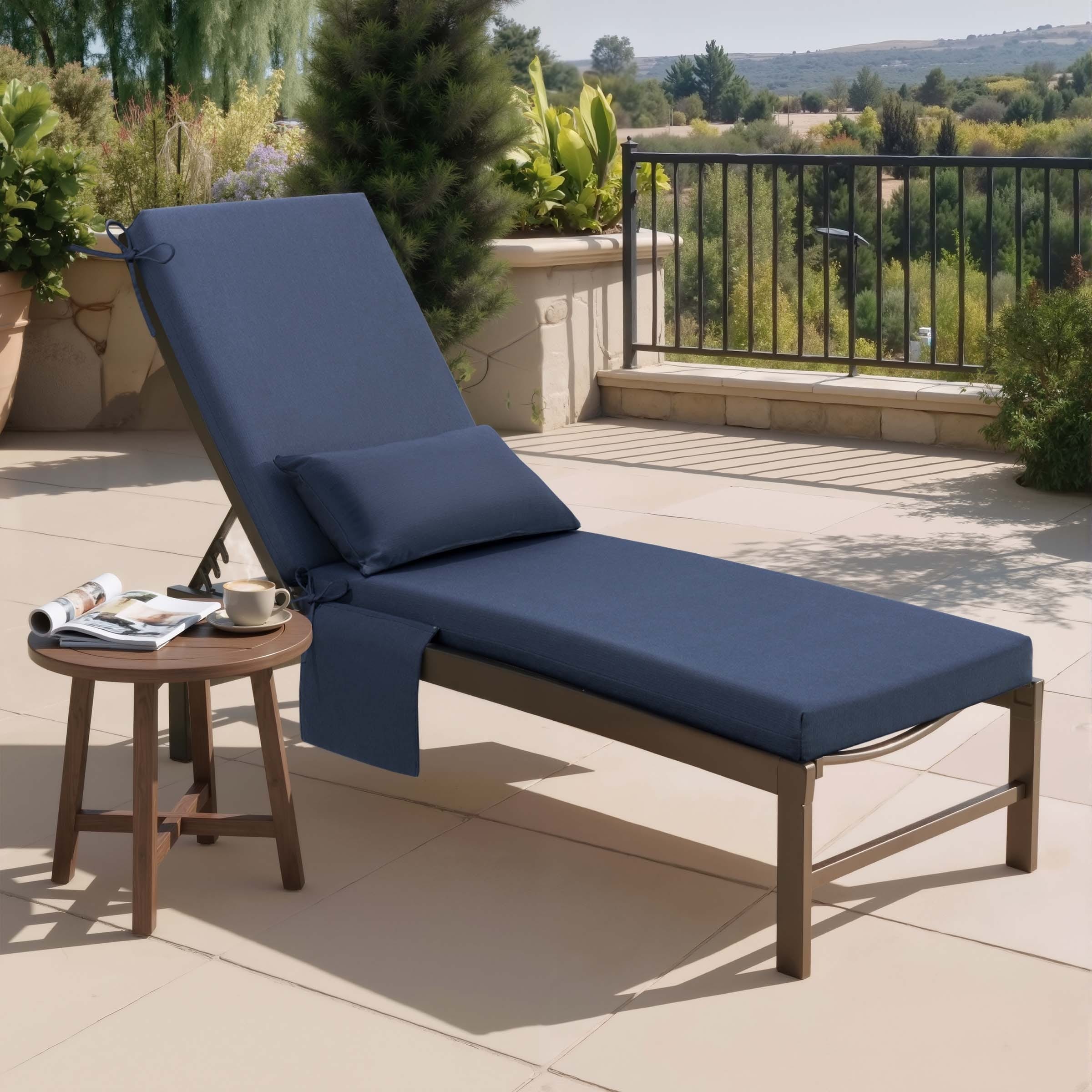 Outdoor Lounge Chair Cushions Patio Chaise Lounge Chair Seat Cushion with Pillow