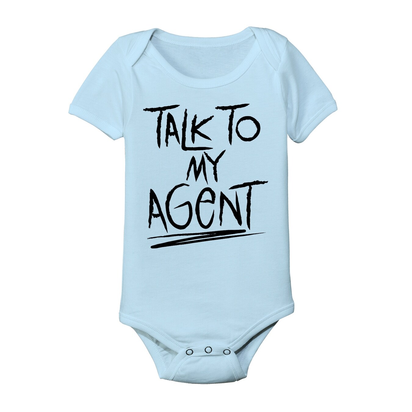 Shop Talk To My Agent Cute Kids Funny Baby One Piece Light Blue