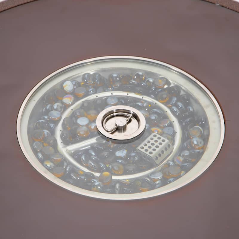Leisuremod Walbrooke Modern Outdoor Patio Round Fire Pit Table for Porch Backyard Deck - 29