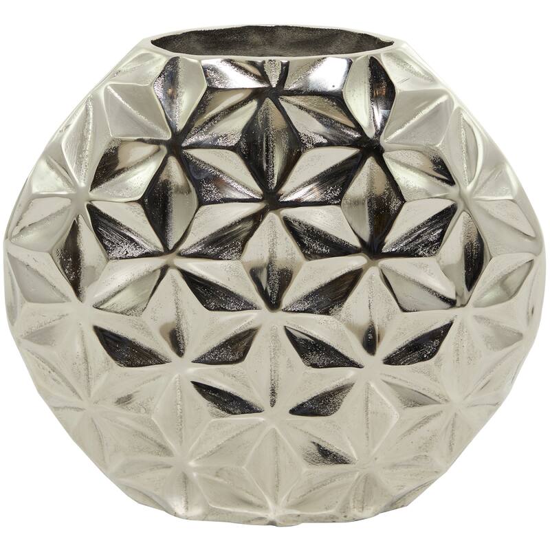 CosmoLiving by Cosmopolitan Aluminum Metal Faceted Geometric Vase - Black, Silver, Gold