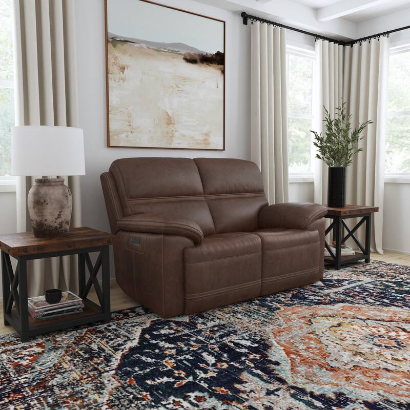 Jackson Power Reclining Loveseat with Power Headrests by Flexsteel - 66" x 42" x 41" - Dark Brown
