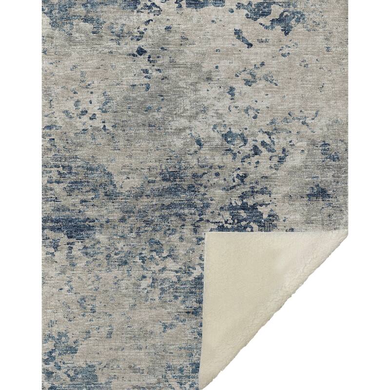 Premium Machine Washable ASB70 Abstract Modern Sherpa Throw Blanket