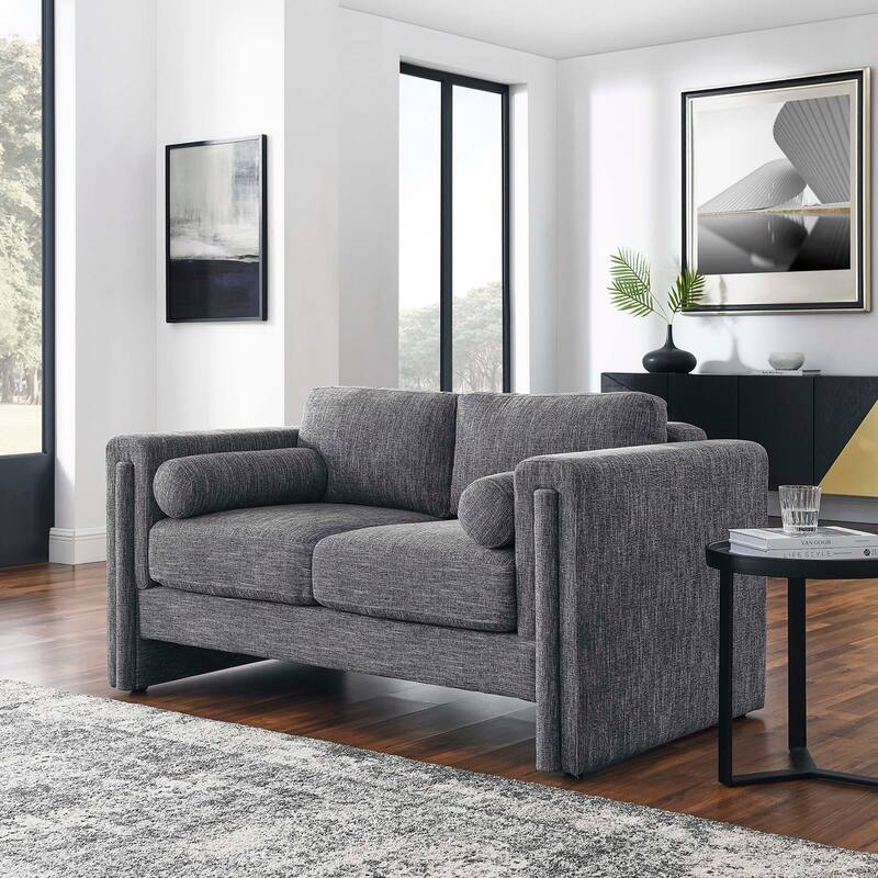 Visible Fabric Loveseat - Gray