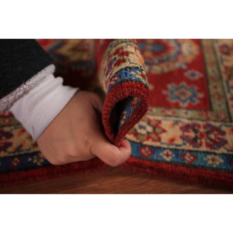 Red Kazak Oriental Accent Rug Hand-Knotted Wool Carpet - 2'0" x 3'0"