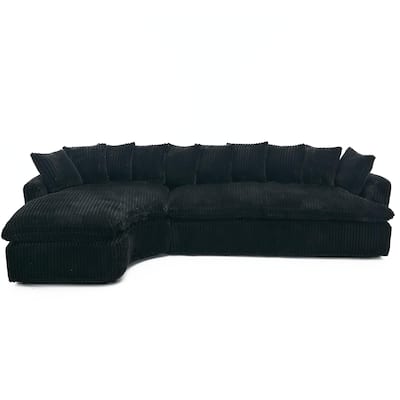 127" Large Sectional Sofa,Modular L Shaped Left Sofa,Corduroy Fabric
