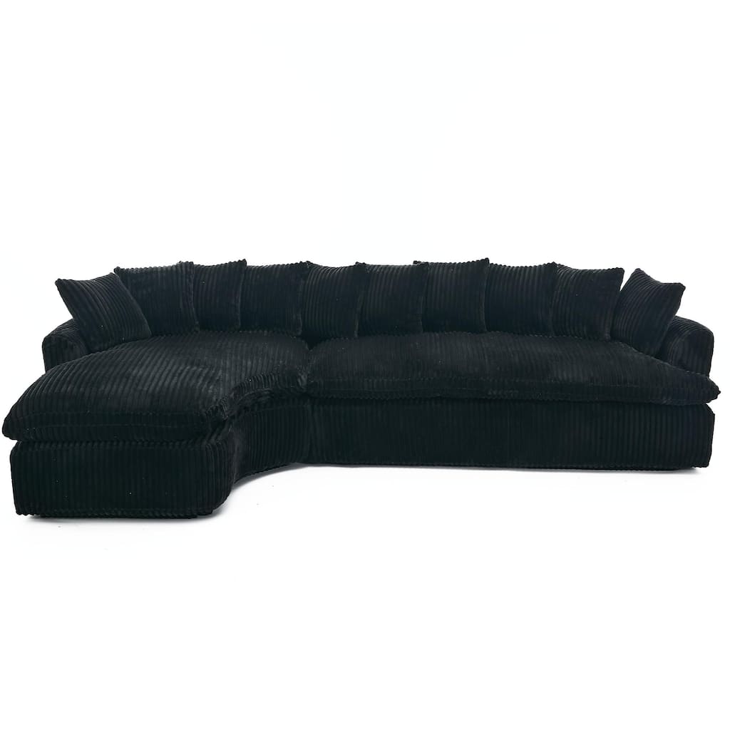 127" Large Sectional Sofa,Modular L Shaped Left Sofa,Corduroy Fabric