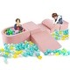 preview thumbnail 7 of 5, 5 PCS Soft Foam Climbing Blocks Washable Playground Set w/Ball Pit Pink