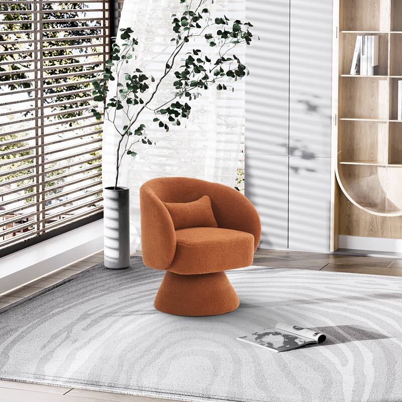 Ouyessir Teddy Sherpa Upholstered Swivel Cuddle Barrel Sofa Chairs