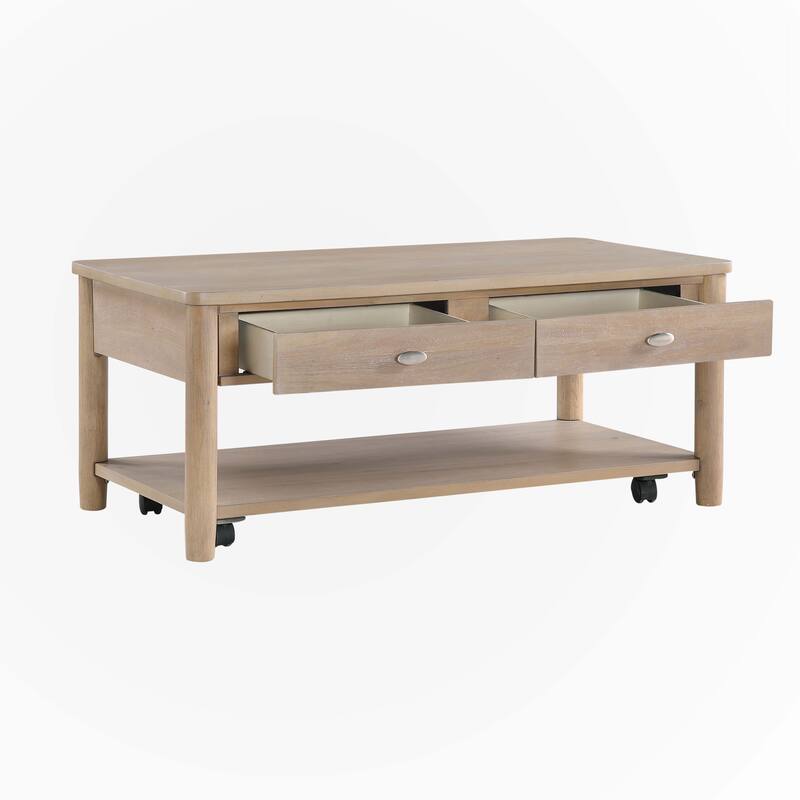 Natural Finish 1pc Cocktail Table