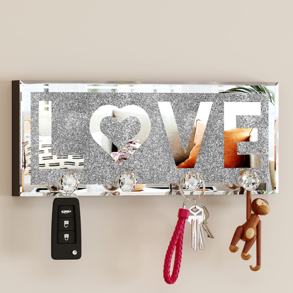 Mirrored Key Holder for Wall Decorative