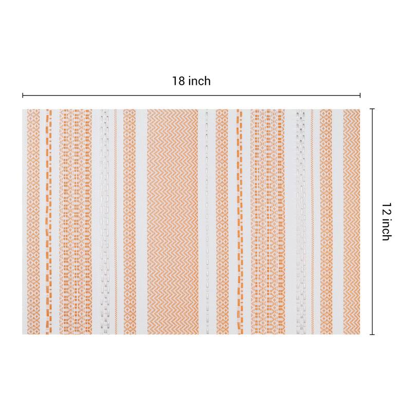 6 Pack Placemats, PVC Placemats for Kitchen Dining Table Decor Heat Resistant Table Placemats Wipeable Table Mat - 18*12in