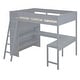 preview thumbnail 7 of 33, Full Size Loft Bed with Build-in Desk and Shelves