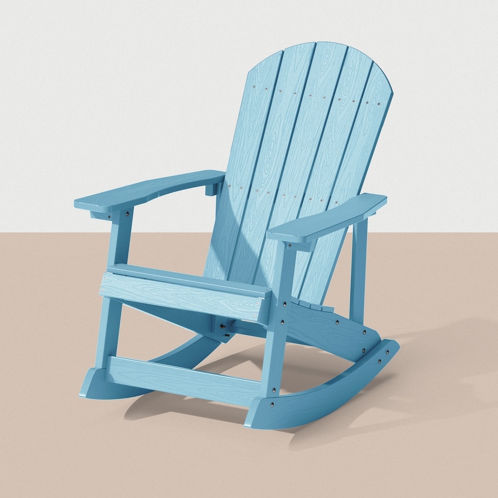 WINSOON HIPS All Weather Outdoor Indoor Rocking Chair, Rocking Adirondack Chair