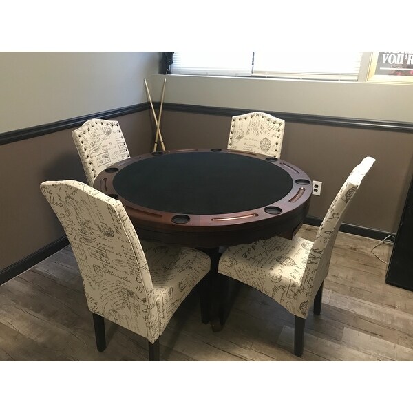 Shop Cortesi Home Miller Beige Script Fabric Dining Chair