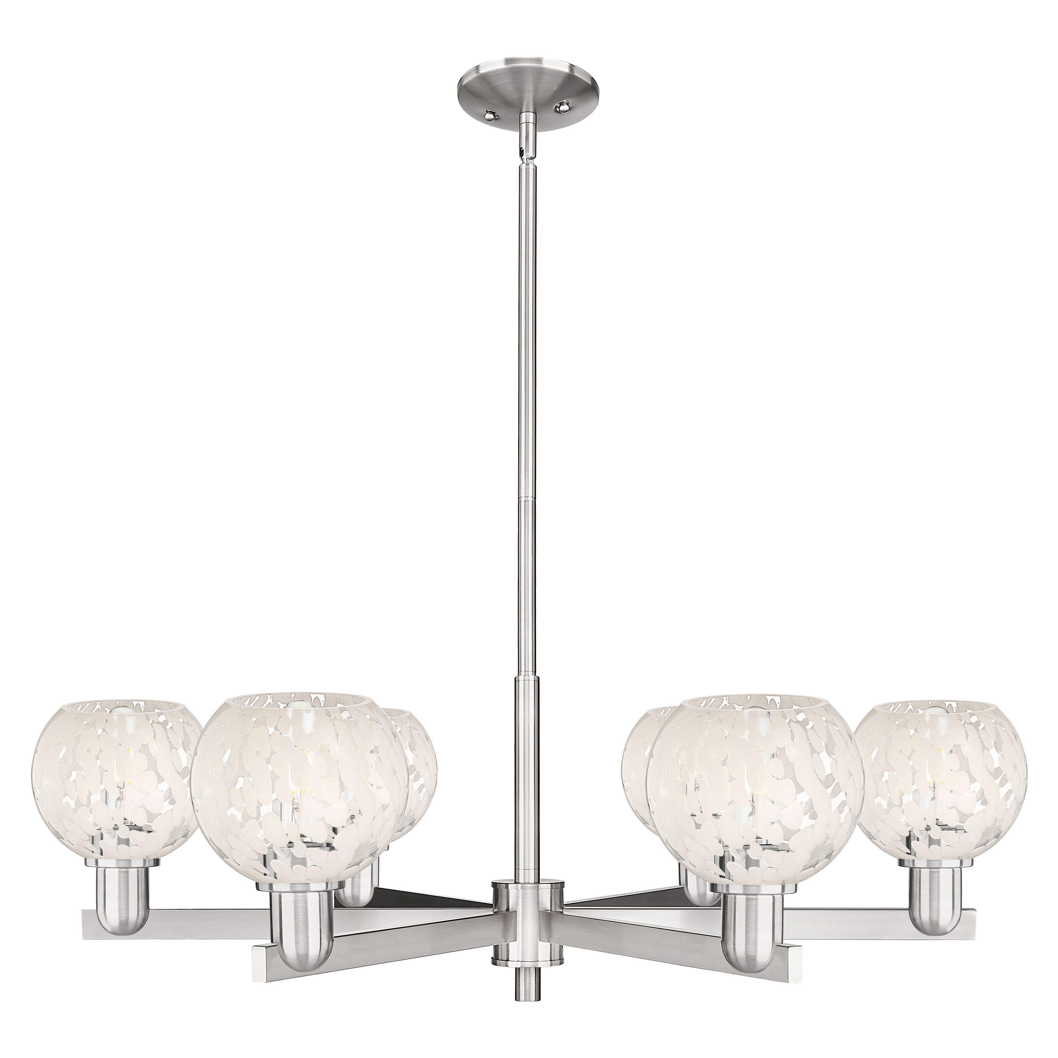 Innovations Lighting Endless Possibilities Arcadia - White Mouchette - 6 Light 36" Stem Hung Chandelier