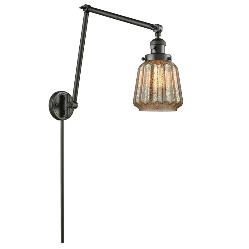 Innovations Lighting Chatham Single Light 30" Tall Wall Sconce - Oiled Rubbed Bronze / Mercury Fluted